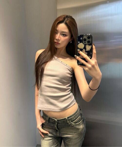 Midnight Move（ミッドナイトムーブ）の「ey shouler top (beige)（Tシャツ/カットソー・レディース・その他・FREE）」の6枚目の写真