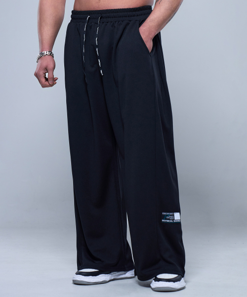 PHYSICAL GARMENTS（フィジカルガーメンツ）の「P2511 ベーシックメッシュワイドパンツ [ブラック]（スウェットパンツ・メンズ・ブラック・MEDIUM/LARGE/X-LARGE/XX-LARGE）」の2枚目の写真
