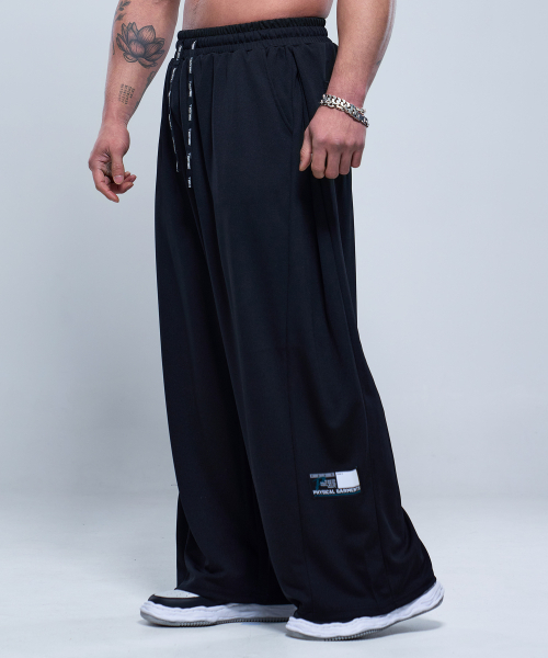 PHYSICAL GARMENTS（フィジカルガーメンツ）の「P2511 ベーシックメッシュワイドパンツ [ブラック]（スウェットパンツ・メンズ・ブラック・MEDIUM/LARGE/X-LARGE/XX-LARGE）」の5枚目の写真