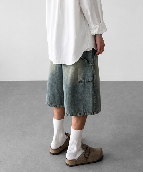 CALIFORNIA OUTFITTERS(カリフォルニア アウトフィッターズ)の「5C15 ワイドシルエット ペインターデニムハーフパンツ(デニムパンツ・メンズ・インディゴブルー/ライトブルー/ブルー・L/XL)」の11枚目の写真