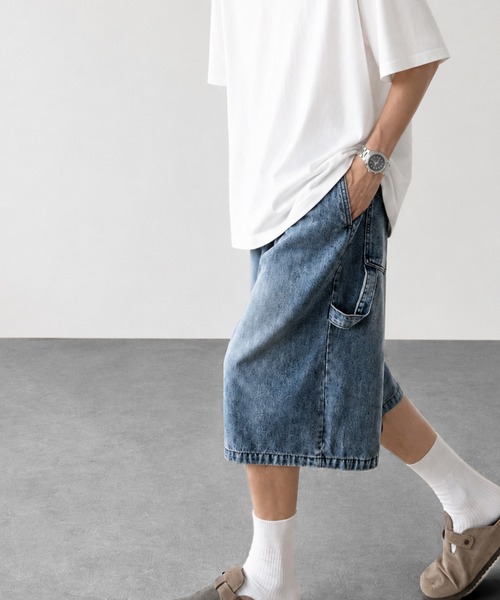 CALIFORNIA OUTFITTERS(カリフォルニア アウトフィッターズ)の「5C15 ワイドシルエット ペインターデニムハーフパンツ(デニムパンツ・メンズ・インディゴブルー/ライトブルー/ブルー・L/XL)」の14枚目の写真