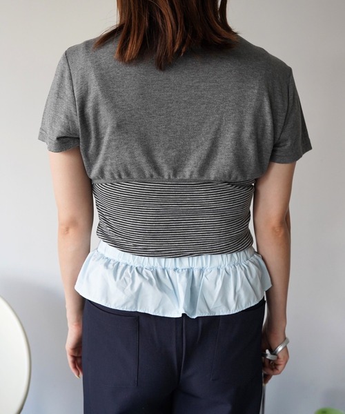 SANSeLF(サンセルフ)の「【SANSeLF】レーストリムボーダーキャミ&ボレロセットトップス saw26s081(その他トップス・レディース・グレー・FREE)」の4枚目の写真