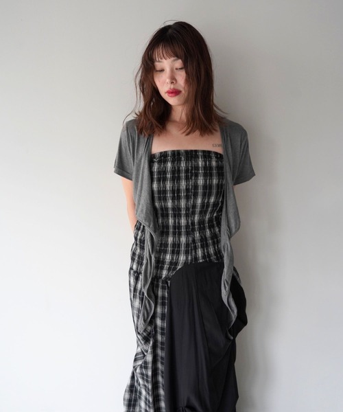 SANSeLF(サンセルフ)の「【SANSeLF】レーストリムボーダーキャミ&ボレロセットトップス saw26s081(その他トップス・レディース・グレー・FREE)」の9枚目の写真