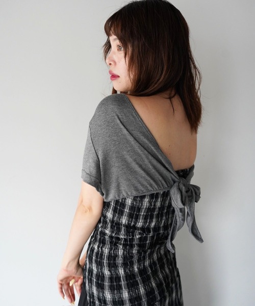 SANSeLF(サンセルフ)の「【SANSeLF】レーストリムボーダーキャミ&ボレロセットトップス saw26s081(その他トップス・レディース・グレー・FREE)」の11枚目の写真