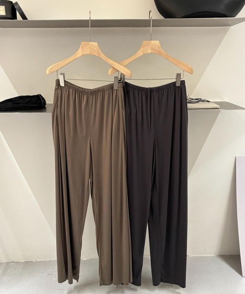 LAULEN（ローレン）の「smooth cotton easy straight wide pants  /スムーズコットンイージーストレートワイドパンツ（その他パンツ・レディース・チャコールグレー/カーキ・FREE）」の18枚目の写真