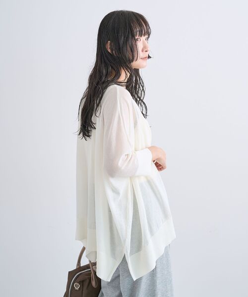 Green Parks(グリーンパークス)の「ボックスゆったりカーディガン(カーディガン/ボレロ・レディース・ブルー/ブラック/ベージュ/ホワイト/レッド・FREE)」の22枚目の写真