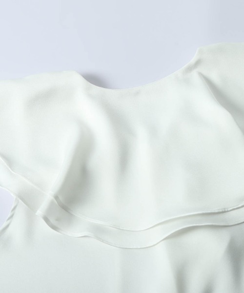 AMELY(エミリー)の「サテン調 ラッフルフリルブラウス(シャツ/ブラウス・レディース・ピンク/ホワイト/ブラック・フリー)」の15枚目の写真