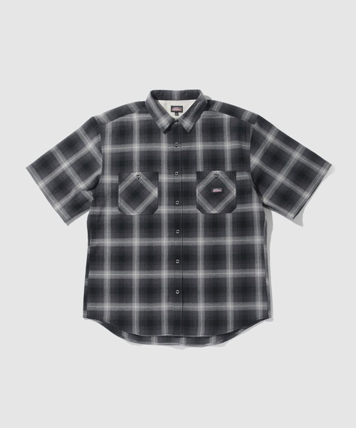 Dickies(ディッキーズ)の「【GENUINE Dickies/ ジェニュインデッキーズ】パナマ織 オンブレチェック 半袖ワークシャツ(シャツ/ブラウス・メンズ・ネイビー/オフホワイト/ブラック・M/L/XL)」の4枚目の写真