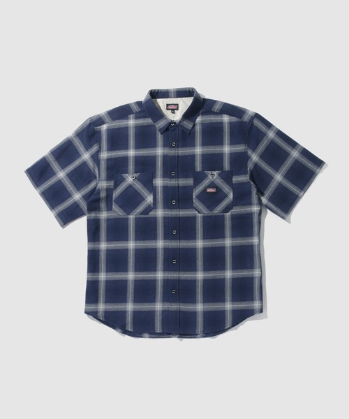 Dickies(ディッキーズ)の「【GENUINE Dickies/ ジェニュインデッキーズ】パナマ織 オンブレチェック 半袖ワークシャツ(シャツ/ブラウス・メンズ・ネイビー/オフホワイト/ブラック・M/L/XL)」の6枚目の写真