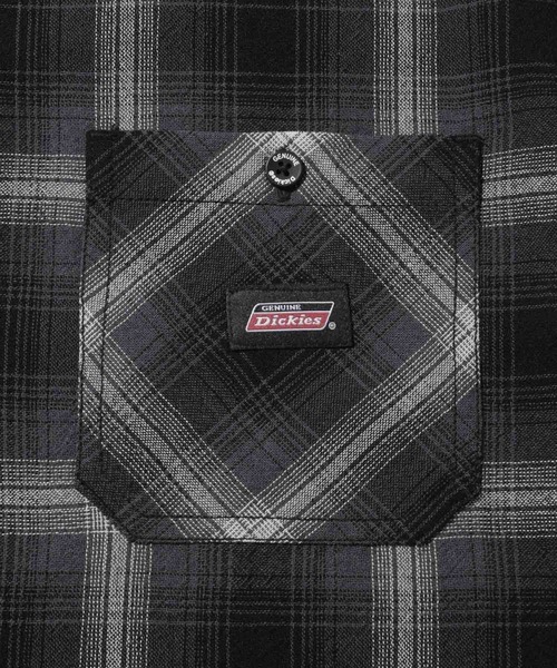 Dickies(ディッキーズ)の「【GENUINE Dickies/ ジェニュインデッキーズ】パナマ織 オンブレチェック 半袖ワークシャツ(シャツ/ブラウス・メンズ・ネイビー/オフホワイト/ブラック・M/L/XL)」の9枚目の写真
