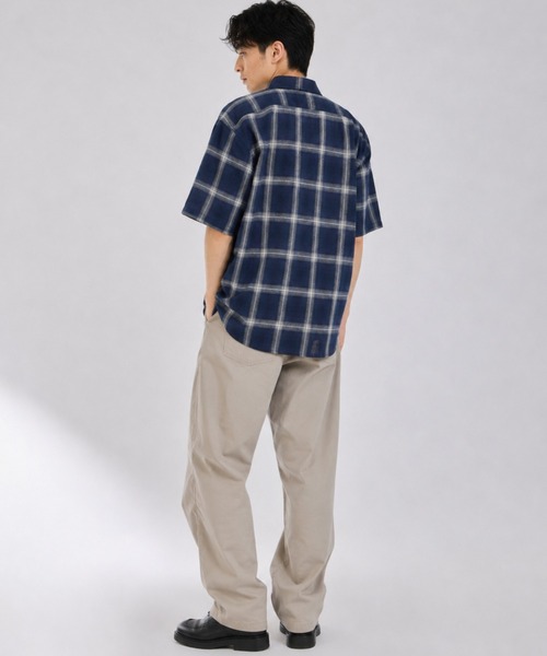 Dickies(ディッキーズ)の「【GENUINE Dickies/ ジェニュインデッキーズ】パナマ織 オンブレチェック 半袖ワークシャツ(シャツ/ブラウス・メンズ・ネイビー/オフホワイト/ブラック・M/L/XL)」の20枚目の写真