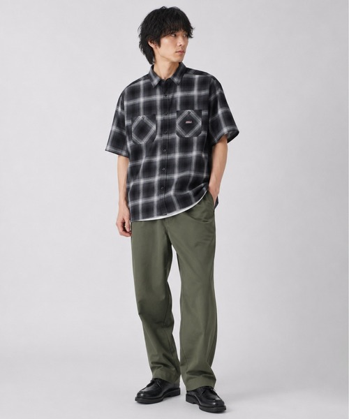 Dickies(ディッキーズ)の「【GENUINE Dickies/ ジェニュインデッキーズ】パナマ織 オンブレチェック 半袖ワークシャツ(シャツ/ブラウス・メンズ・ネイビー/オフホワイト/ブラック・M/L/XL)」の15枚目の写真