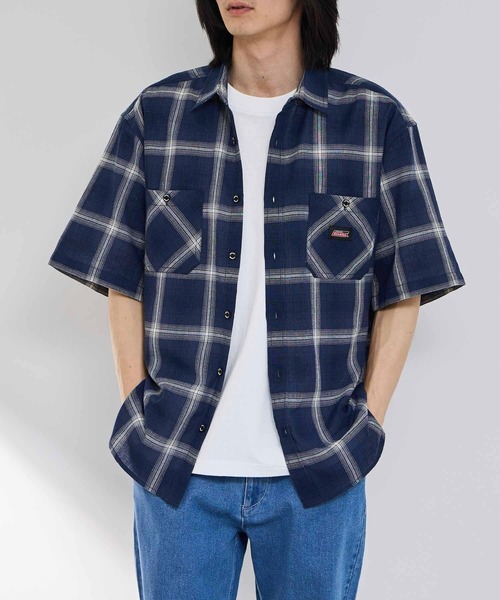 Dickies(ディッキーズ)の「【GENUINE Dickies/ ジェニュインデッキーズ】パナマ織 オンブレチェック 半袖ワークシャツ(シャツ/ブラウス・メンズ・ネイビー/オフホワイト/ブラック・M/L/XL)」の17枚目の写真
