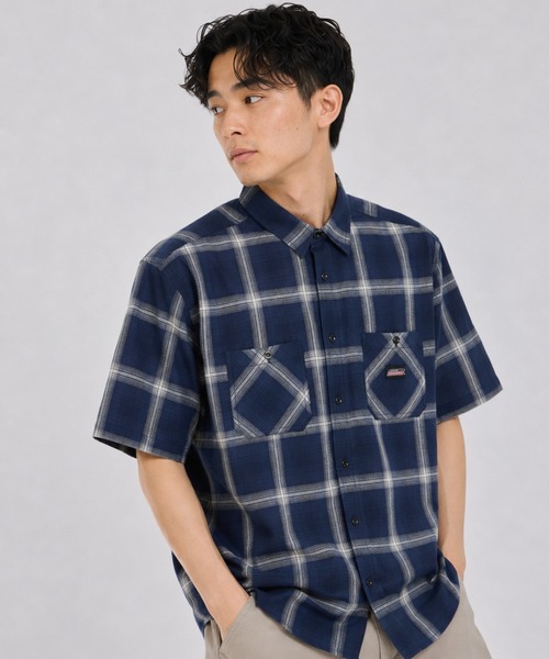 Dickies(ディッキーズ)の「【GENUINE Dickies/ ジェニュインデッキーズ】パナマ織 オンブレチェック 半袖ワークシャツ(シャツ/ブラウス・メンズ・ネイビー/オフホワイト/ブラック・M/L/XL)」の21枚目の写真