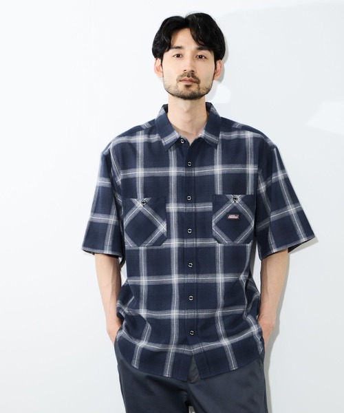 Dickies(ディッキーズ)の「【GENUINE Dickies/ ジェニュインデッキーズ】パナマ織 オンブレチェック 半袖ワークシャツ(シャツ/ブラウス・メンズ・ネイビー/オフホワイト/ブラック・M/L/XL)」の22枚目の写真