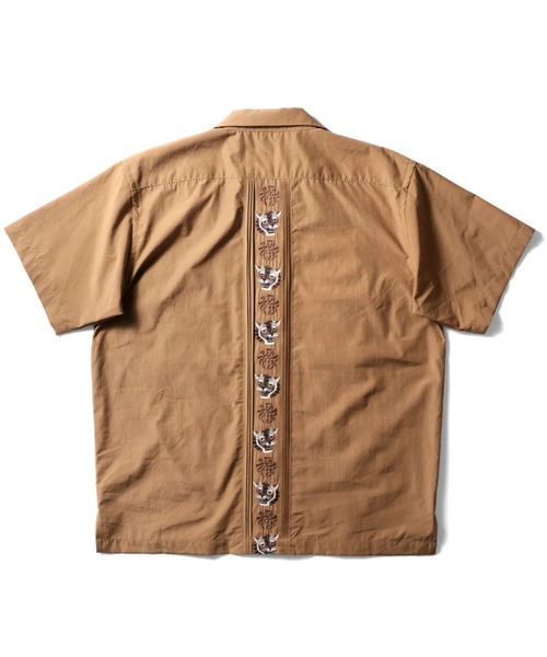 HOUSTON（ヒューストン）の「HOUSTON 刺繍キューバシャツ(虎福)（シャツ/ブラウス・メンズ・ブラック/ブラウン/オフホワイト・XX-LARGE/X-LARGE/LARGE/MEDIUM）」の4枚目の写真