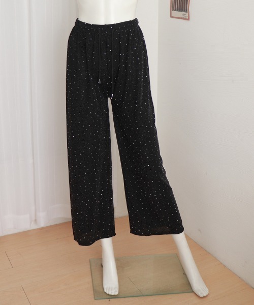 Miniministore(ミニミニストア)の「キラキラパンツ ワイドパンツ 美脚韓国風(スラックス・レディース・ブラック/グレー・L/XL/M)」の13枚目の写真