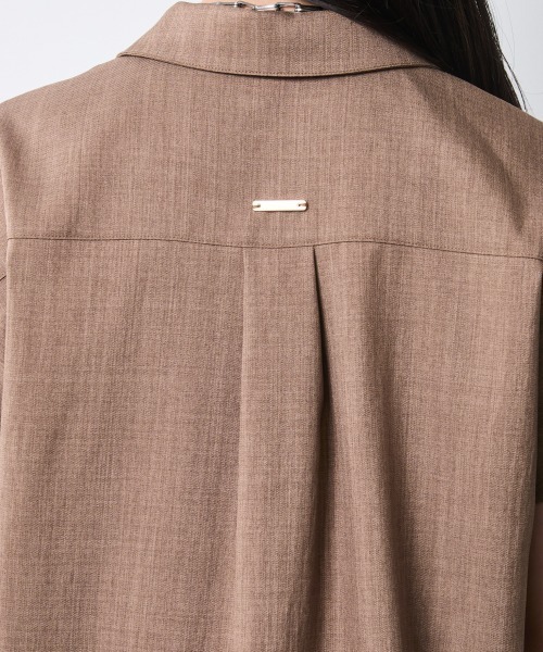 CHIC STYLE(シックスタイル)の「フレンチスリーブスキッパーシャツ<大きいサイズ有>シックスタイル(シャツ/ブラウス・レディース・ブラック/モカ・M/3L/LL/L/4L/5L)」の11枚目の写真