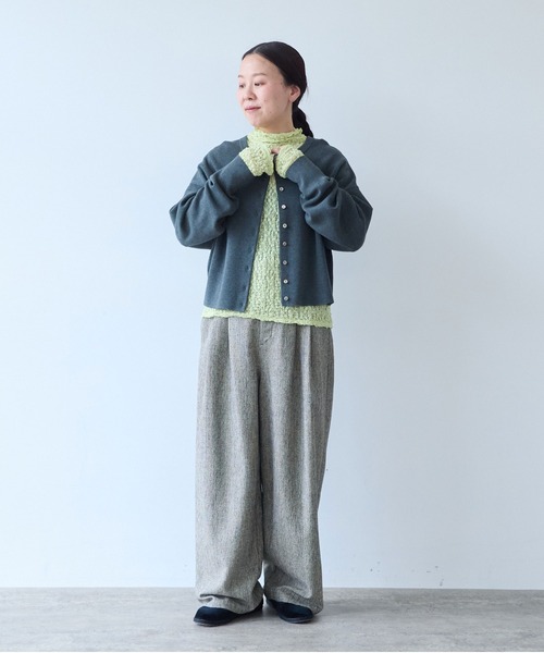 yuni(ユニ )の「Cotton smooth short 2way cardigan(カーディガン/ボレロ・レディース・グレー/ネイビー・FREE)」の20枚目の写真