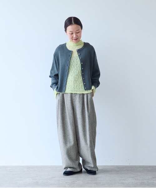 yuni(ユニ )の「Cotton smooth short 2way cardigan(カーディガン/ボレロ・レディース・グレー/ネイビー・FREE)」の21枚目の写真