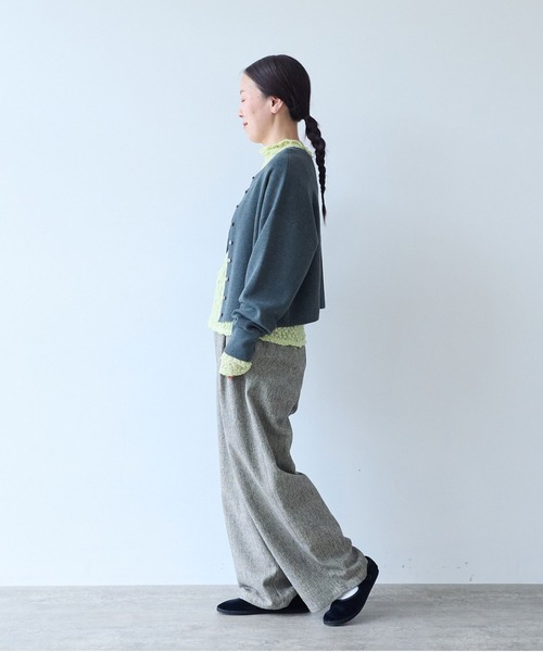 yuni(ユニ )の「Cotton smooth short 2way cardigan(カーディガン/ボレロ・レディース・グレー/ネイビー・FREE)」の22枚目の写真