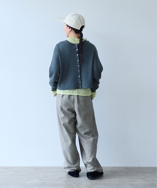yuni(ユニ )の「Cotton smooth short 2way cardigan(カーディガン/ボレロ・レディース・グレー/ネイビー・FREE)」の15枚目の写真