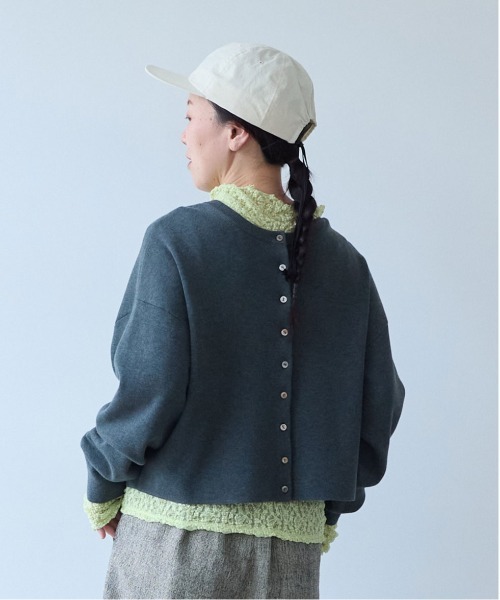 yuni(ユニ )の「Cotton smooth short 2way cardigan(カーディガン/ボレロ・レディース・グレー/ネイビー・FREE)」の19枚目の写真