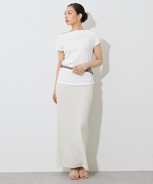 Whim Gazette(ウィムガゼット)の「ワンショルフレンチプルオーバー(Tシャツ/カットソー・レディース・ブラック/オフホワイト・FREE)」の12枚目の写真