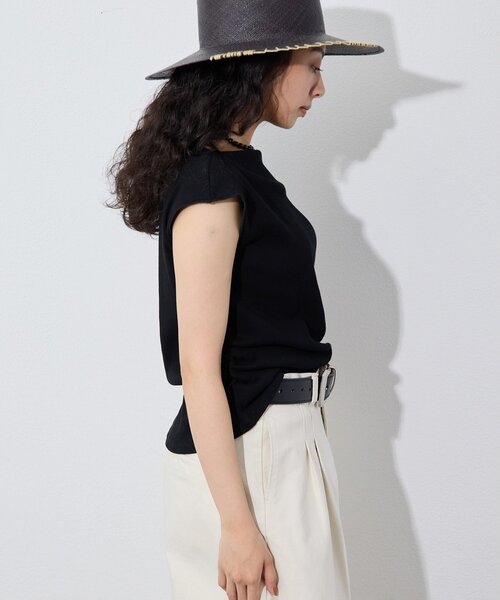 Whim Gazette(ウィムガゼット)の「ワンショルフレンチプルオーバー(Tシャツ/カットソー・レディース・ブラック/オフホワイト・FREE)」の19枚目の写真