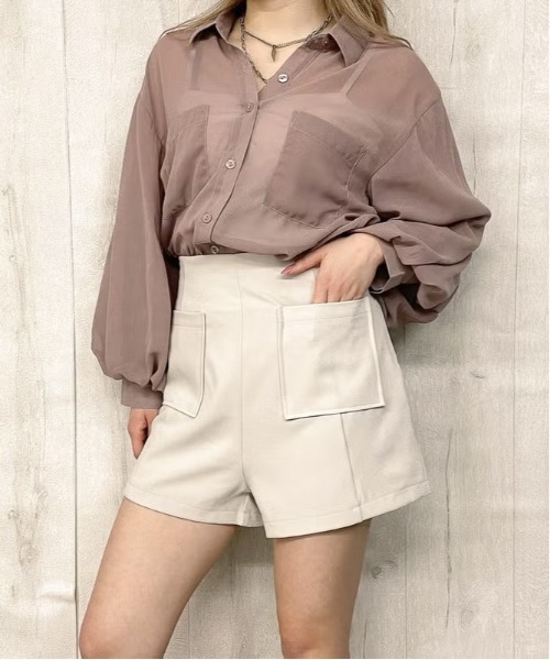 GORGE(ゴージ)の「パッチポケットショートパンツ(その他パンツ・レディース・ベージュ/ピンク・F)」の5枚目の写真