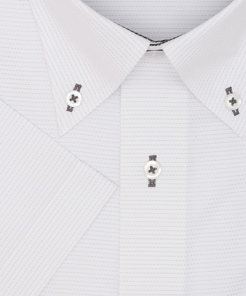 TOKYO SHIRTS（トウキョウシャツ）の「【吸水速乾】【COFREX】 形態安定ノンアイロン ボタンダウン 半袖ビジネスワイシャツ（ビジネスシャツ・メンズ・グレー・首回り37cm/首回り39cm/首回り41cm/首回り43cm/首回り42cm）」の3枚目の写真