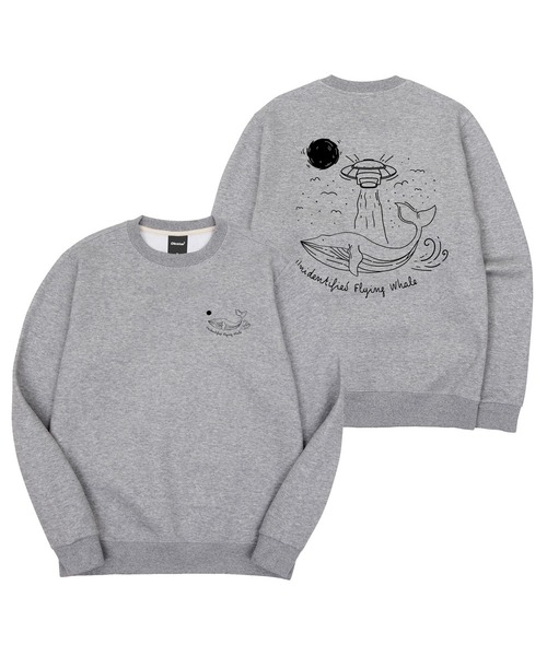 OKSTAR(オクスター)の「宇宙船クジラ裏起毛オーバーサイズスウェット(スウェット・レディース・ネイビー/グレー・SMALL)」の2枚目の写真