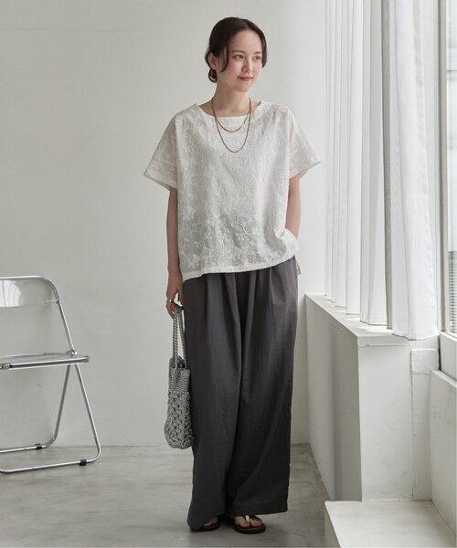 LBC(エルビーシー)の「ボタニカルコード刺繍ブラウス(シャツ/ブラウス・レディース・ホワイト/セージグリーン/チャコール・M/L)」の20枚目の写真