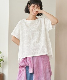 ボタニカルコード刺繍ブラウス