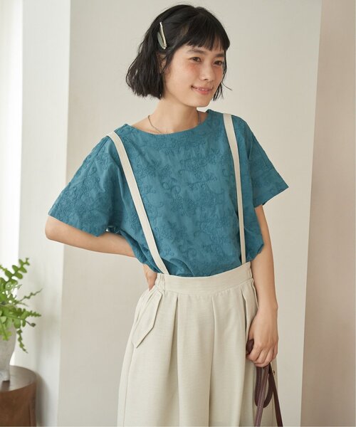 LBC(エルビーシー)の「ボタニカルコード刺繍ブラウス(シャツ/ブラウス・レディース・ホワイト/セージグリーン/チャコール・M/L)」の3枚目の写真
