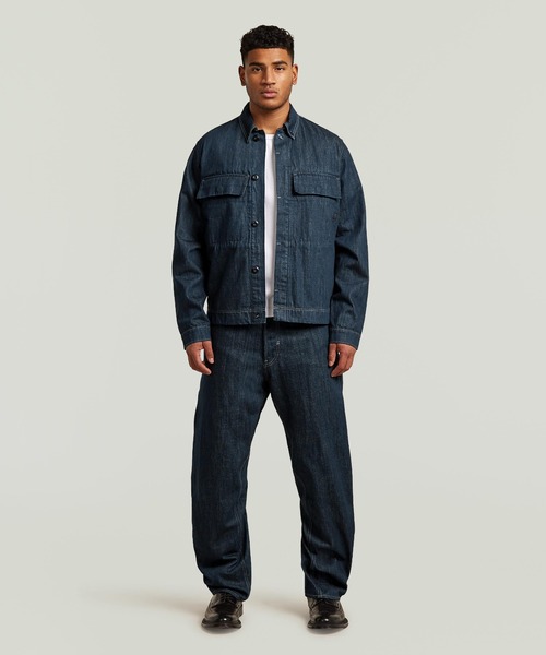 G-STAR(ジースター)の「Boxy Clean Neo Raw Overshirt/ボックスシルエットデニムシャツジャケット(シャツ/ブラウス・メンズ・ダークインディゴブルー・X-SMALL/LARGE/SMALL/X-LARGE/MEDIUM)」の5枚目の写真