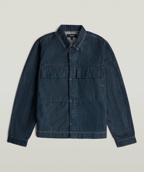 G-STAR(ジースター)の「Boxy Clean Neo Raw Overshirt/ボックスシルエットデニムシャツジャケット(シャツ/ブラウス・メンズ・ダークインディゴブルー・X-SMALL/LARGE/SMALL/X-LARGE/MEDIUM)」の6枚目の写真