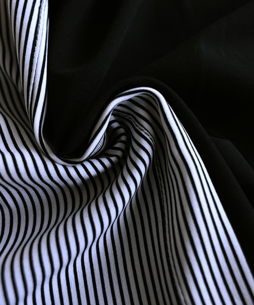 antiqua(アンティカ)の「ストライプ柄 切替 シャツワンピース(シャツワンピース・レディース・ブラック・ONESIZE)」の12枚目の写真