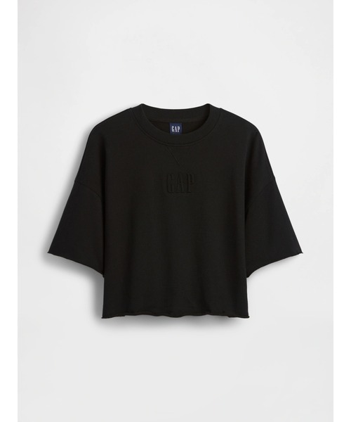 GAP（ギャップ）の「フレンチテリー オーバーサイズ 裾ロールアップ クロップドスウェットシャツ（スウェット・レディース・ブラック/ベージュ/ブラウン・S/M/L/XXS/XS/XL）」の5枚目の写真