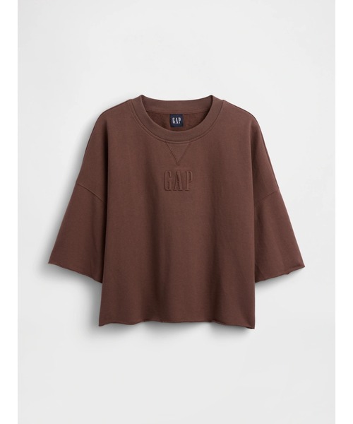 GAP（ギャップ）の「フレンチテリー オーバーサイズ 裾ロールアップ クロップドスウェットシャツ（スウェット・レディース・ブラック/ベージュ/ブラウン・S/M/L/XXS/XS/XL）」の6枚目の写真