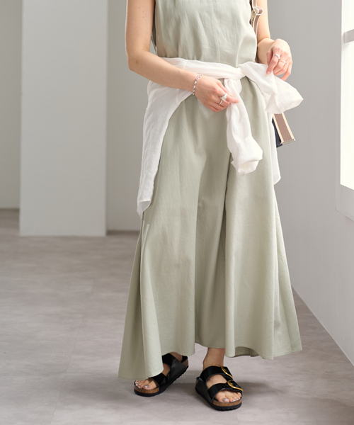 U by SPICK&SPAN(ユーバイスピックアンドスパン)の「コットンリネンバックギャザーワンピース(ワンピース・レディース・グリーン/ピンク/ベージュ・36/38)」の6枚目の写真