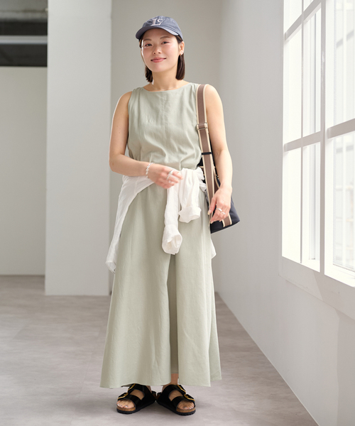 U by SPICK&SPAN(ユーバイスピックアンドスパン)の「コットンリネンバックギャザーワンピース(ワンピース・レディース・グリーン/ピンク/ベージュ・36/38)」の10枚目の写真