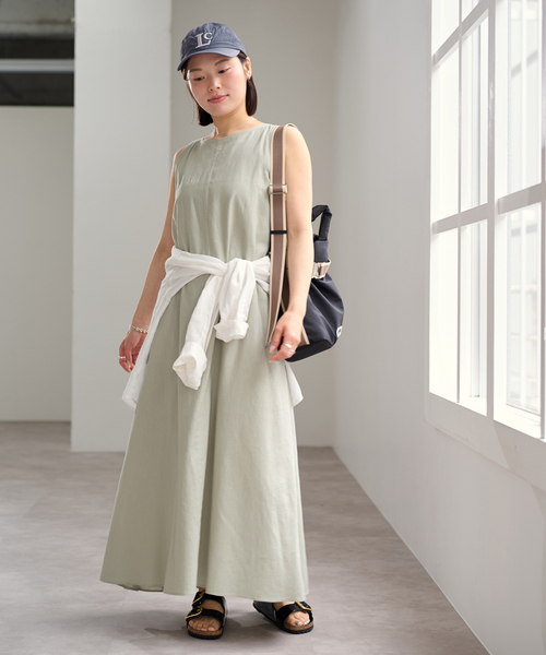 U by SPICK&SPAN(ユーバイスピックアンドスパン)の「コットンリネンバックギャザーワンピース(ワンピース・レディース・グリーン/ピンク/ベージュ・36/38)」の12枚目の写真