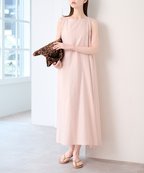 U by SPICK&SPAN(ユーバイスピックアンドスパン)の「コットンリネンバックギャザーワンピース(ワンピース・レディース・グリーン/ピンク/ベージュ・36/38)」の18枚目の写真