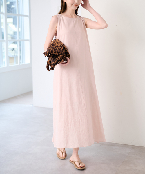 U by SPICK&SPAN(ユーバイスピックアンドスパン)の「コットンリネンバックギャザーワンピース(ワンピース・レディース・グリーン/ピンク/ベージュ・36/38)」の19枚目の写真