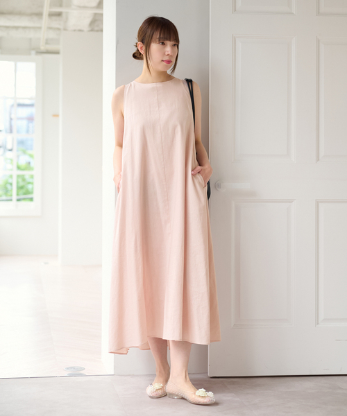 U by SPICK&SPAN(ユーバイスピックアンドスパン)の「コットンリネンバックギャザーワンピース(ワンピース・レディース・グリーン/ピンク/ベージュ・36/38)」の21枚目の写真