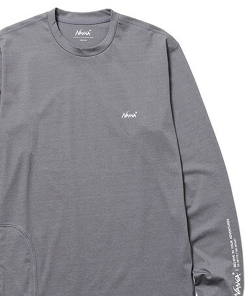 NANGA(ナンガ)の「NANGA AirFlex L/S RASH GUARD(Tシャツ/カットソー・メンズ・グレー/ブラック・L/M/XL)」の2枚目の写真