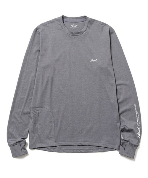 NANGA(ナンガ)の「NANGA AirFlex L/S RASH GUARD(Tシャツ/カットソー・メンズ・グレー/ブラック・L/M/XL)」の4枚目の写真