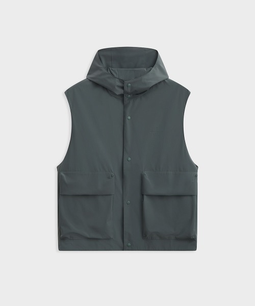 MODE COMMUTER（モードコミューター）の「Relaxed-Fit Hooded Vest（ベスト・メンズ・ダークグリーン・SMALL/MEDIUM/LARGE）」の5枚目の写真