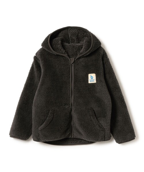こども ビームス(コドモビームス)の「ジップ ボア フーディ 2026FW(120~160cm)(ブルゾン・キッズ・チャコールグレー/ホワイト系その他5・130/120/160/150/140)」の2枚目の写真